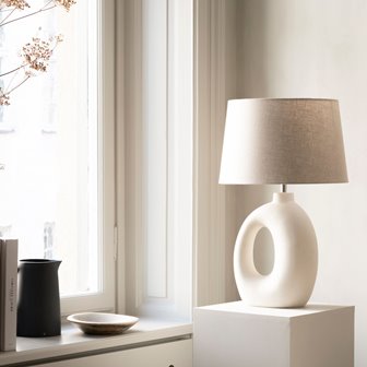 Ceramiczna lampa stołowa biała boho Ada (podstawa)